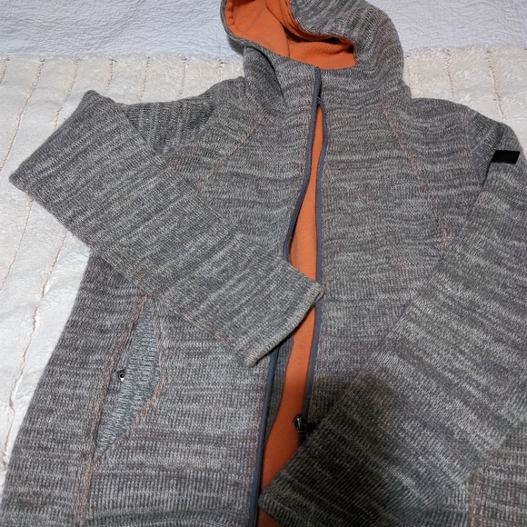 Bench Urbanwear Gray Wool Blend, orange fleece lined hoodie - Picture 4 of 8